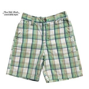 Cherokee 3T Green Blue & Yellow Plaid Shorts